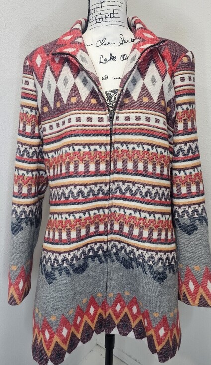 NorthStyle Jackets & Blazers - NorthStyle Southwest Wool Blend Coat Jacket Lined Full Zip Plud Size 1X Boho